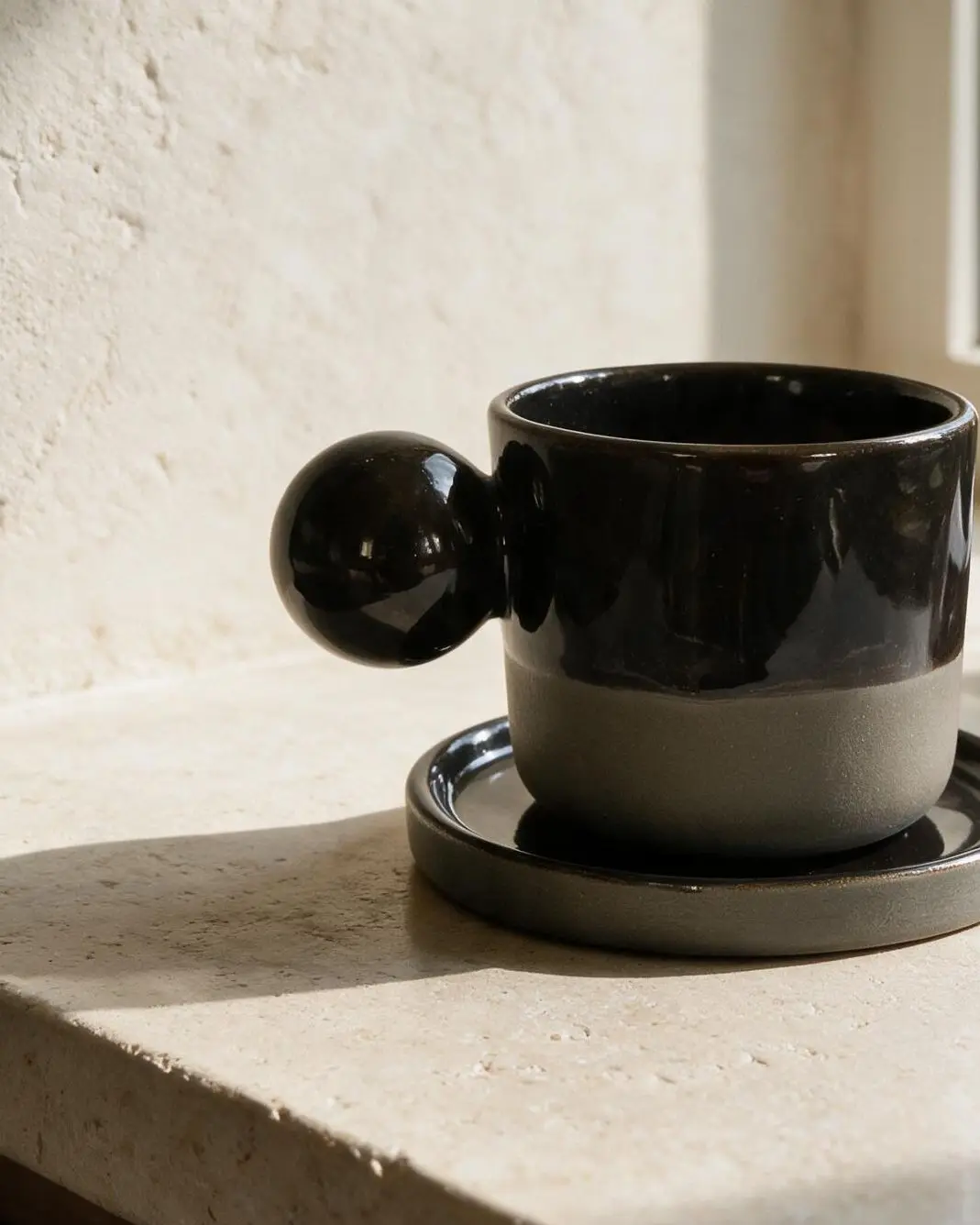 Flow Boni Tabaklı Kahve Kupası — Flow koleksiyonu, stoneware