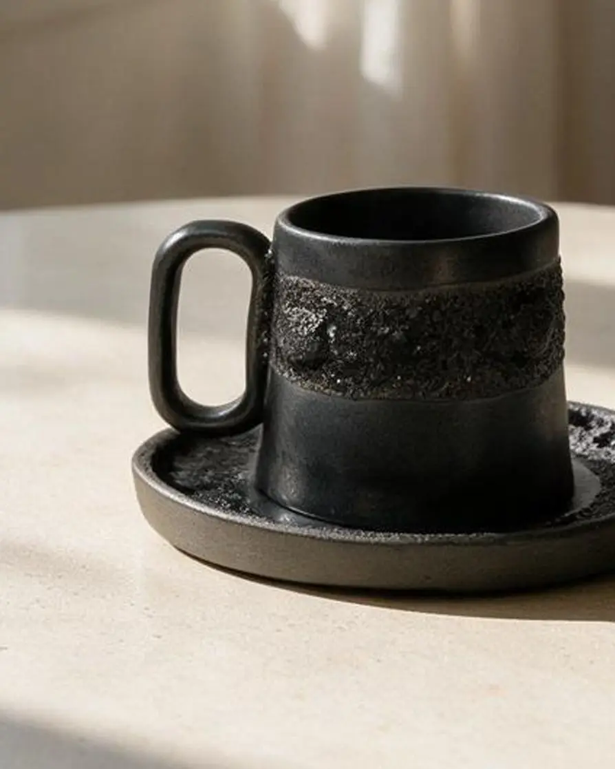 Midnight Tabaklı Türk Kahvesi Fincanı — Midnight koleksiyonu, stoneware