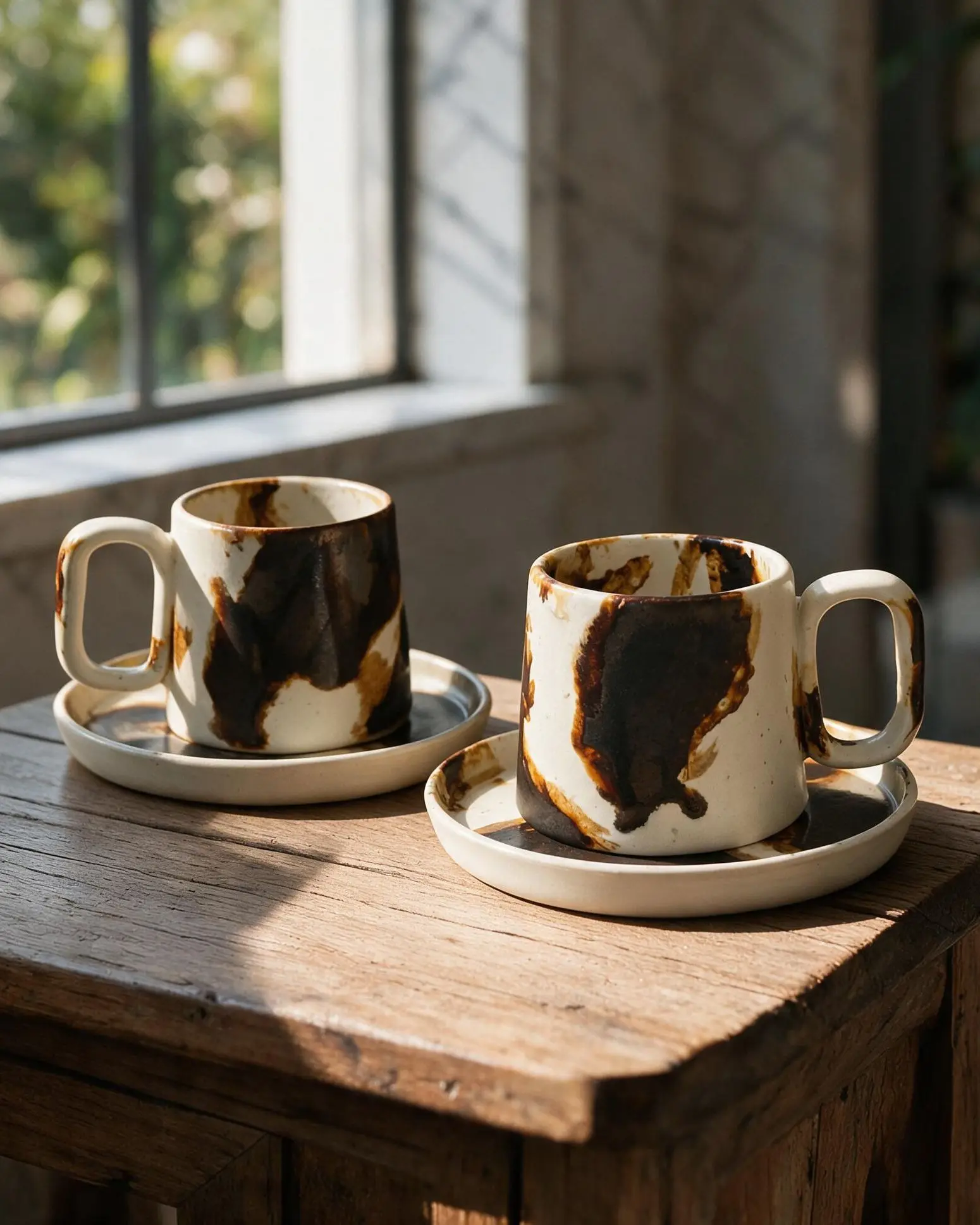 Strata Tabaklı Türk Kahvesi Fincanı 2'li — Strata koleksiyonu, stoneware