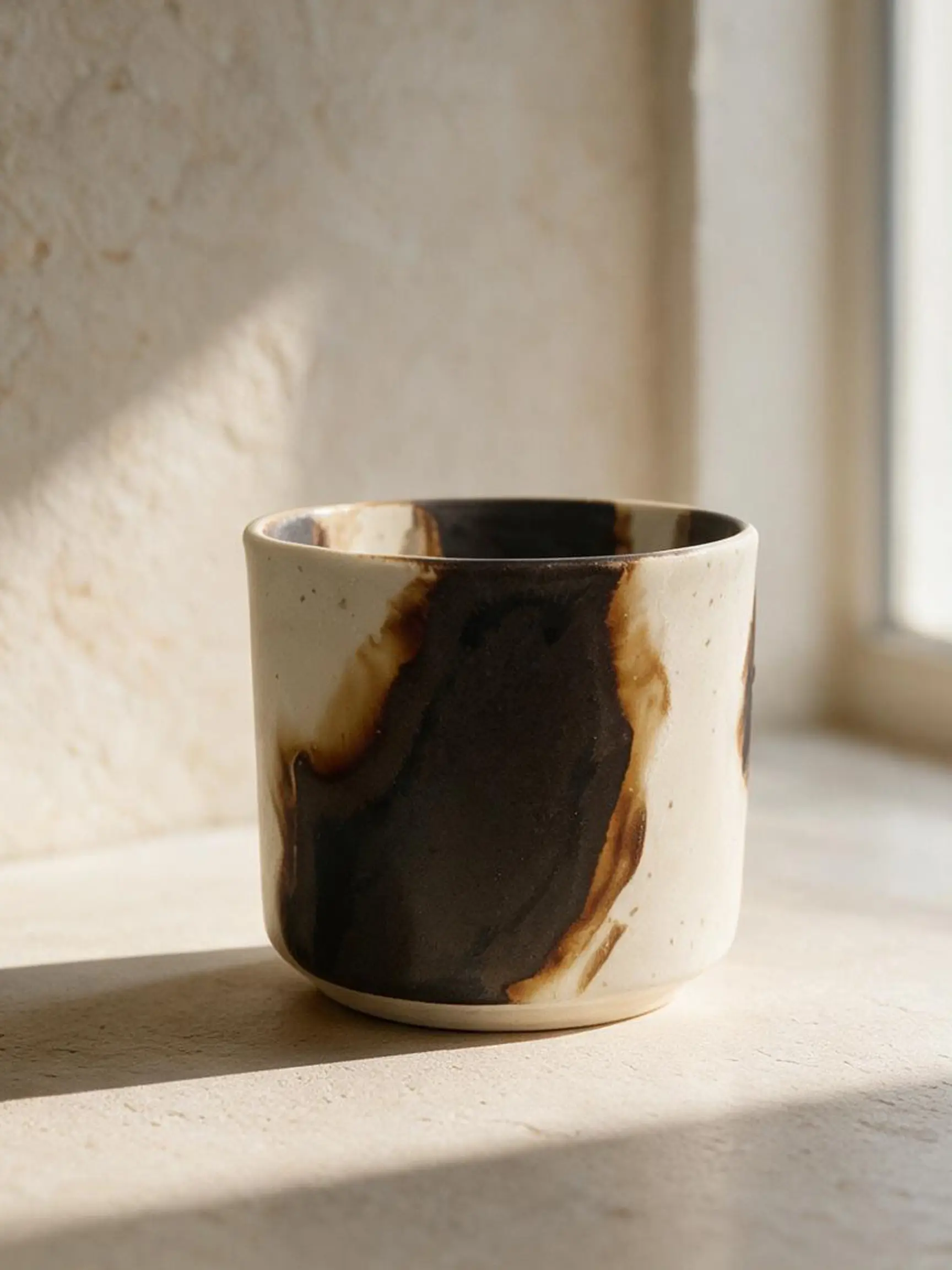 Strata Dalgalı Kahve Kupası — Strata koleksiyonu, stoneware