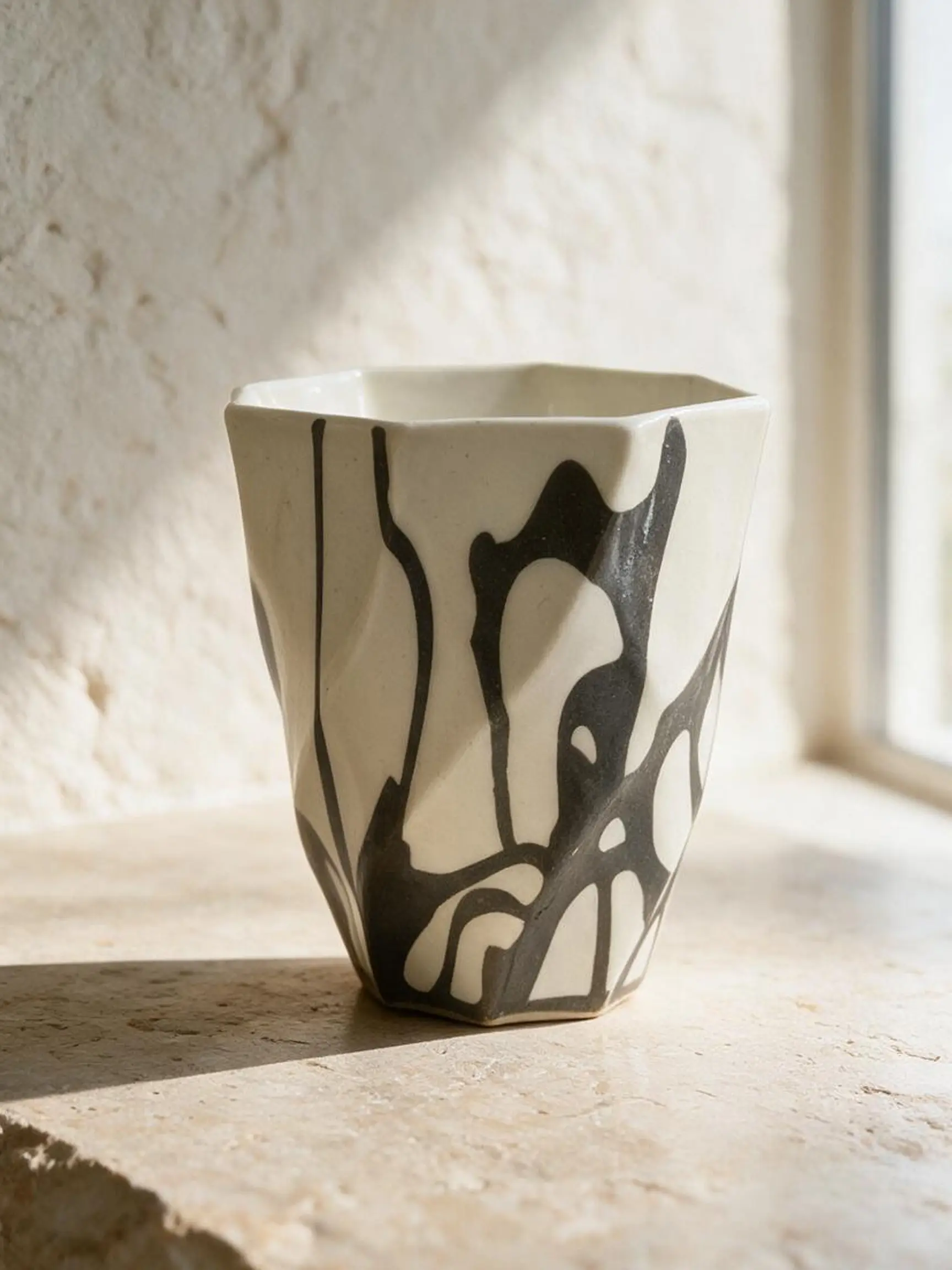 Trace Beyaz Kahve Kupası M — Trace koleksiyonu, stoneware